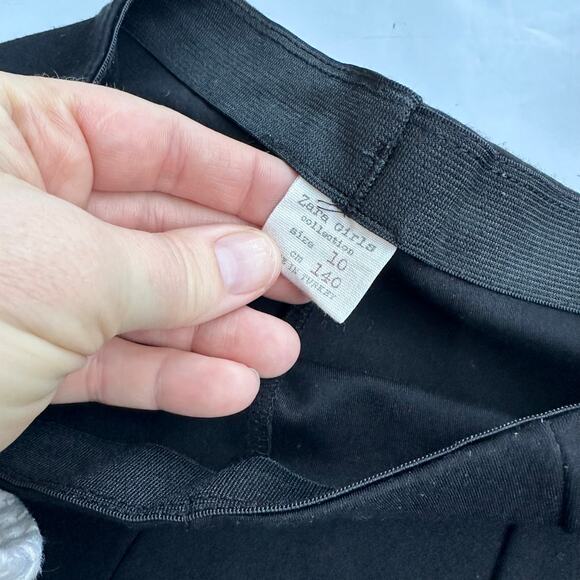 Zara Girls Black Pull On Straight Leg Pants - Size 10 - Picture 3 of 3